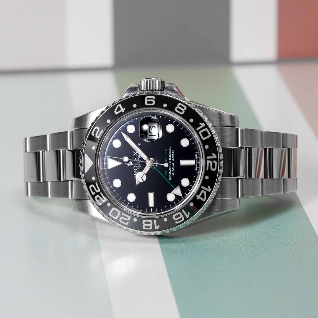 116710LM セラミックべゼル　黒 Rolex GMT-Master II Stainless Steel Black Ceramic Bezel 40mm