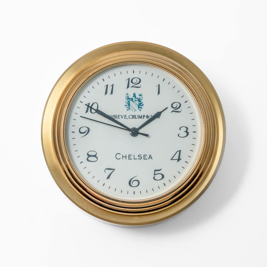 Shreve, Crump & Low Waterfall Paperweight Button Clock