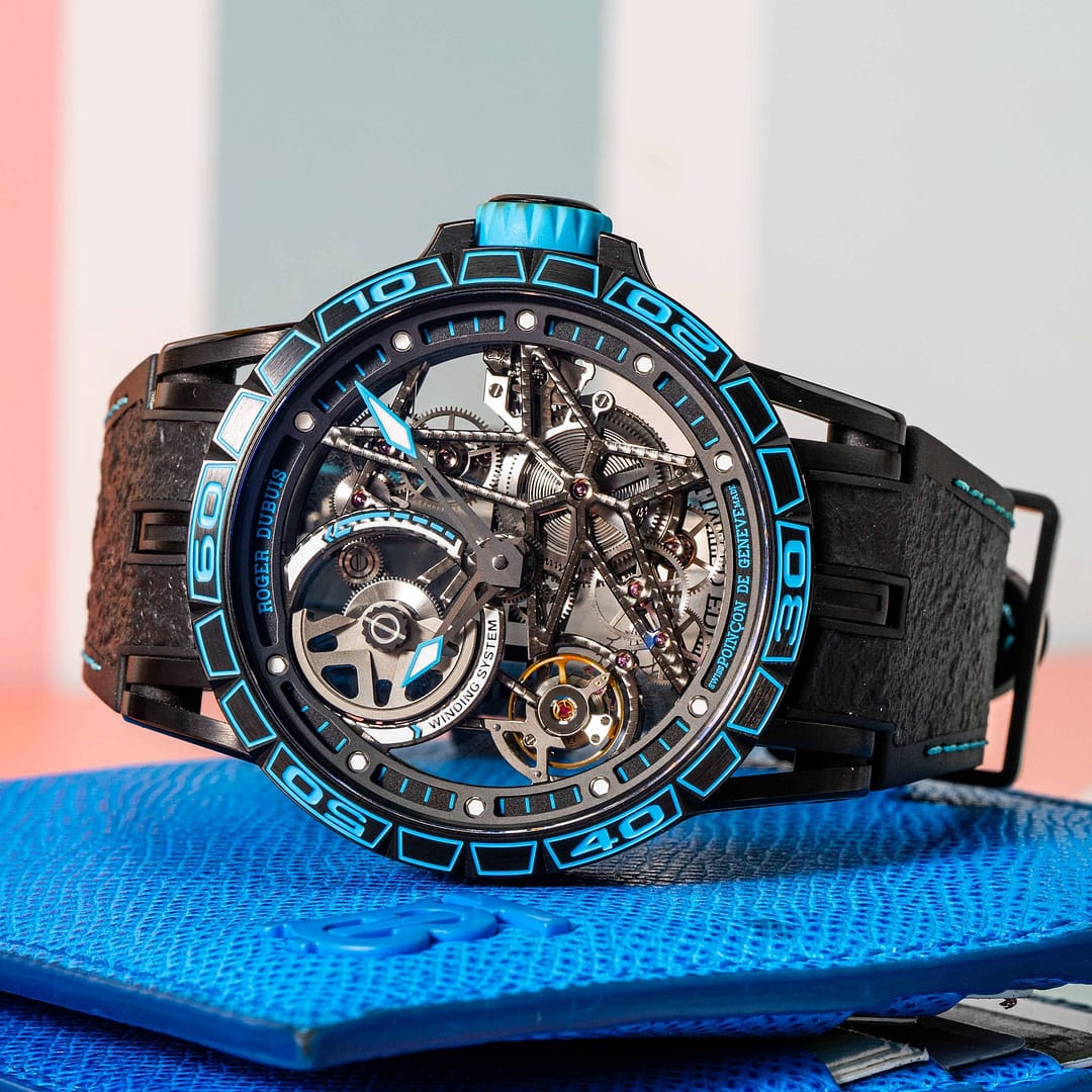 【sabo】DWE Blu-ray Roger Dubuis Excalibur Monobalancier Cobalt Watch, 42mm