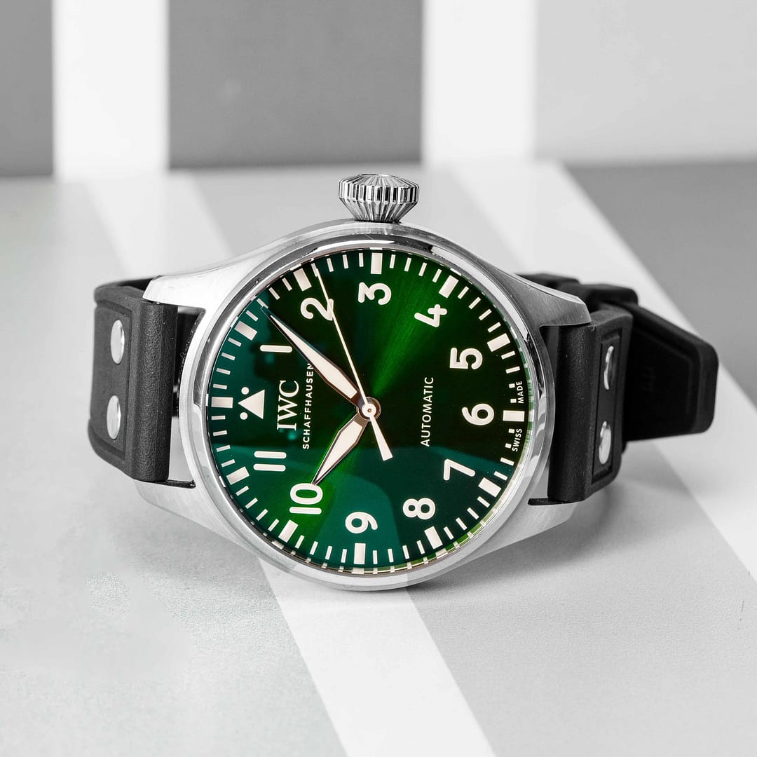 Preowned IWC Big Pilot's Watch 43 Green Dial Stainless Steel 43mm