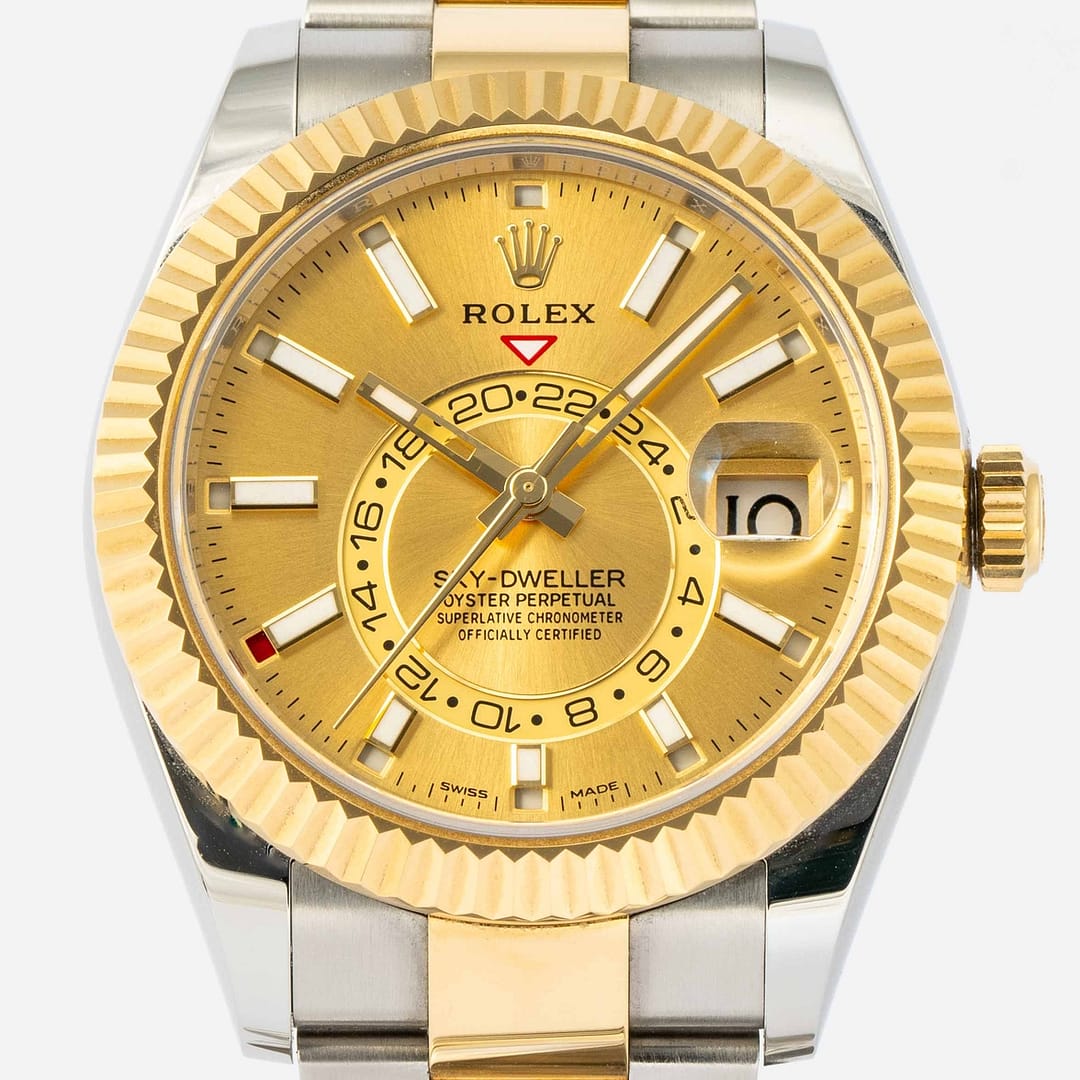 BobReeves (41) C 692 26 C/S スリーブ部金メッキ Rolex Sky-Dweller Champagne Dial Two-Tone Yellow Gold & Stainless