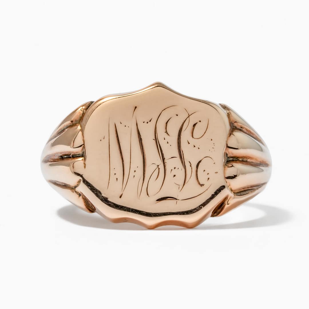 10 Karat Antique Signet Ring (Rose Gold) — Shreve, Crump & Low