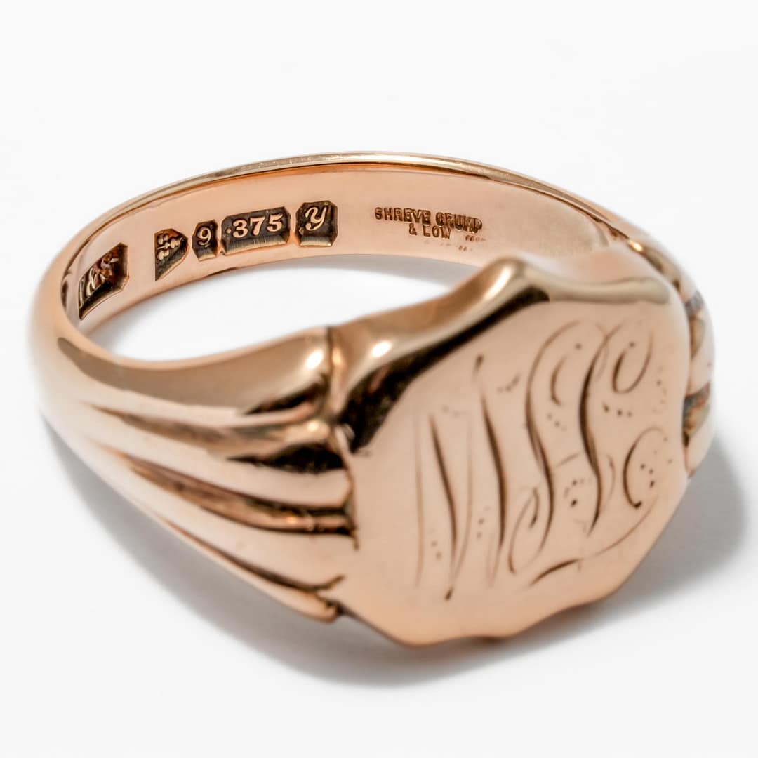 「*」様 10's〜 SWEET-ORR&CO.-Ring ヴィンテージ 10 Karat Antique Signet Ring (Rose Gold) — Shreve, Crump & Low