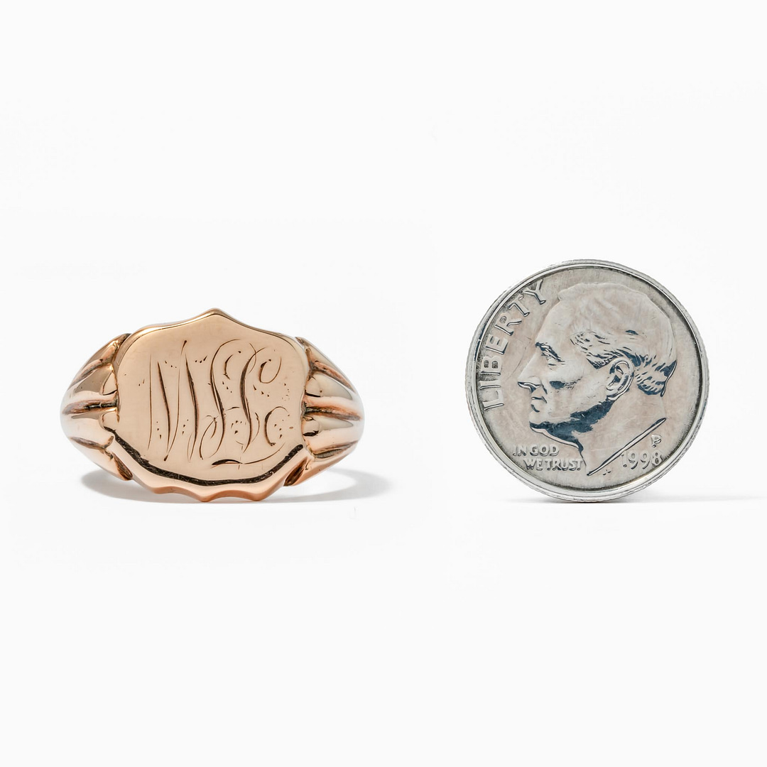 「*」様 10's〜 SWEET-ORR&CO.-Ring ヴィンテージ 10 Karat Antique Signet Ring (Rose Gold) — Shreve, Crump & Low