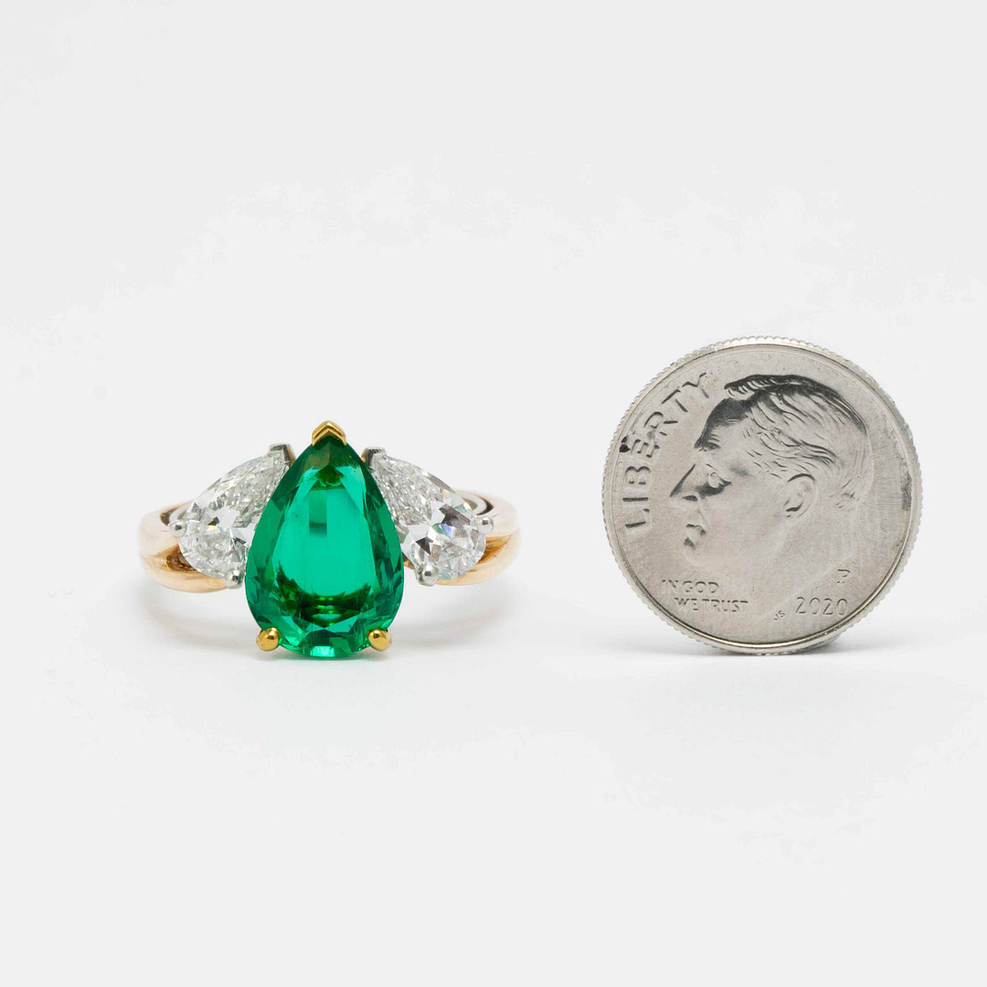 Oscar Heyman Brothers 2.42 Carat Pear-shaped Colombian Emerald