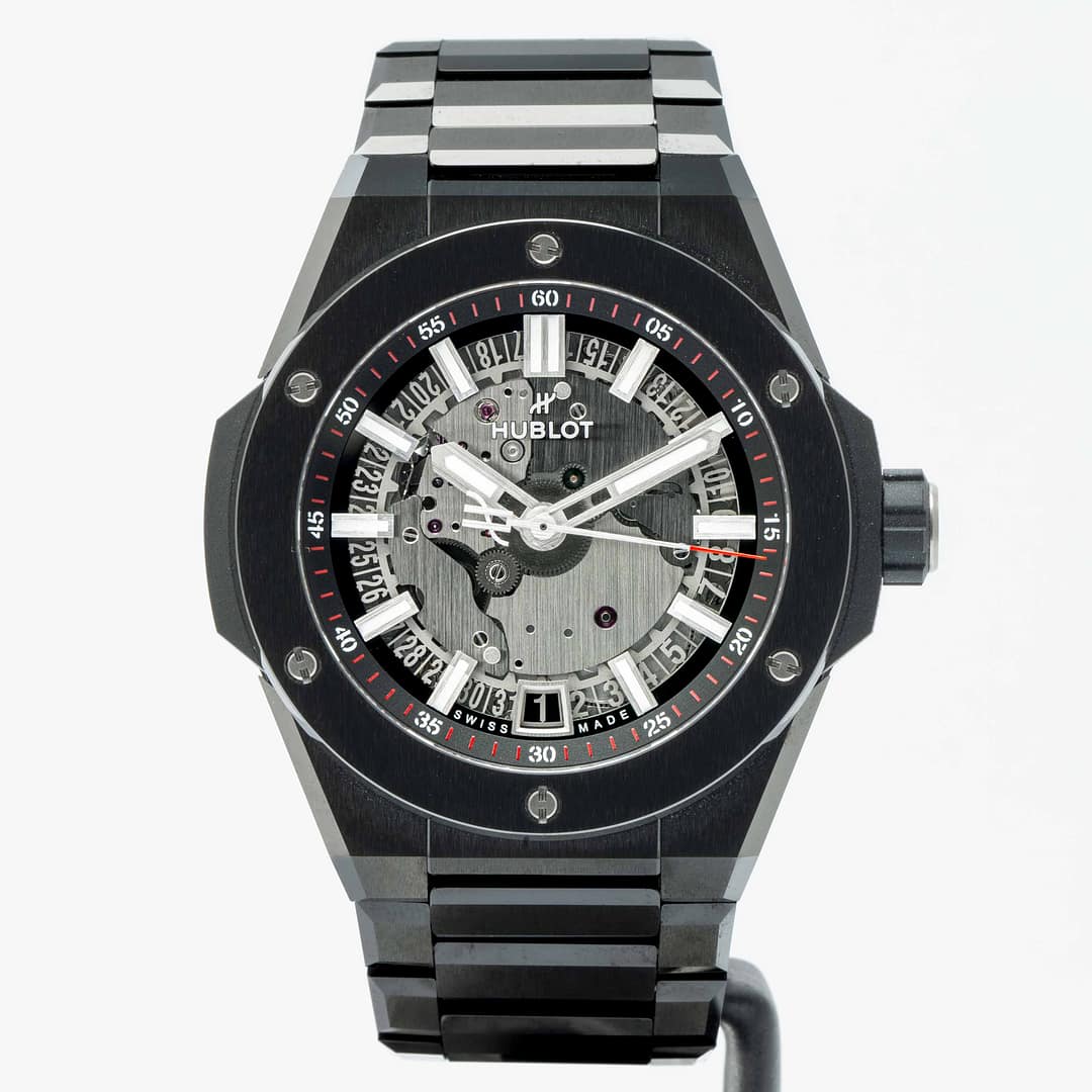 Pre-owned Hublot Big Bang Integrated Time Only Black Magic Ceramic