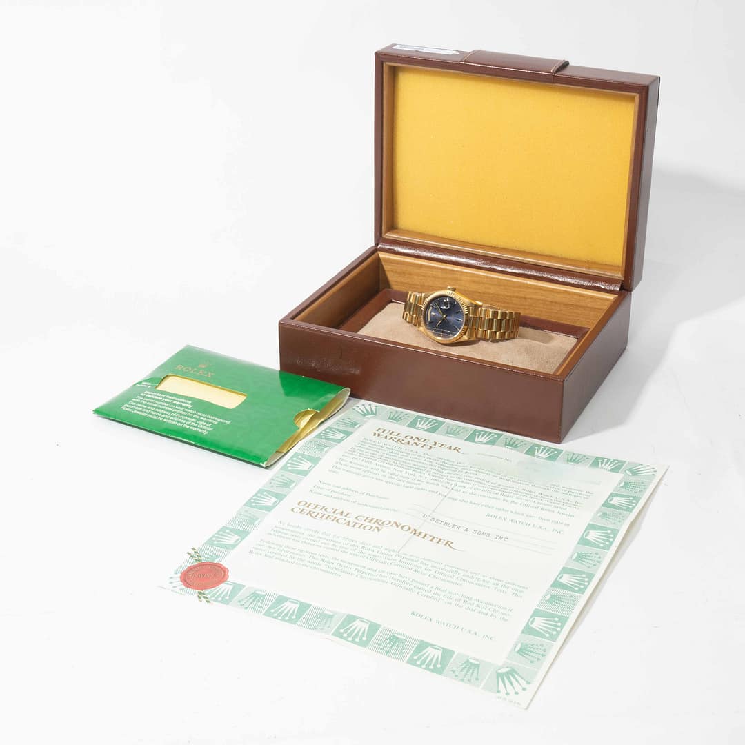 Rolex Presidential Day-Date Vintage 1986 Blue Dial Yellow Gold