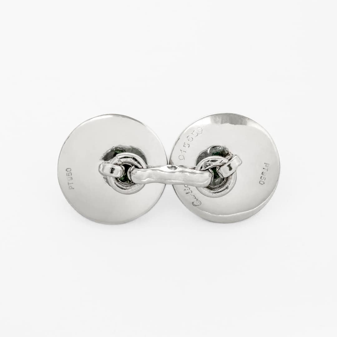 Vintage Cartier Black Onyx & Diamond Cufflinks (Platinum) — Shreve