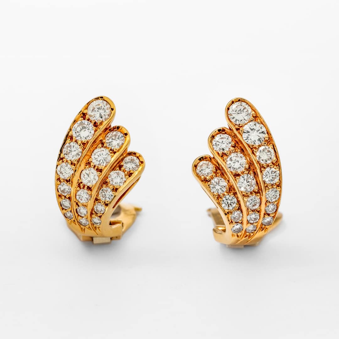 Van Cleef Arpels Total Carat Weight Diamond Wing Earrings