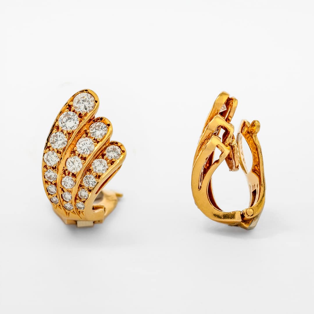 Van Cleef Arpels Total Carat Weight Diamond Wing Earrings