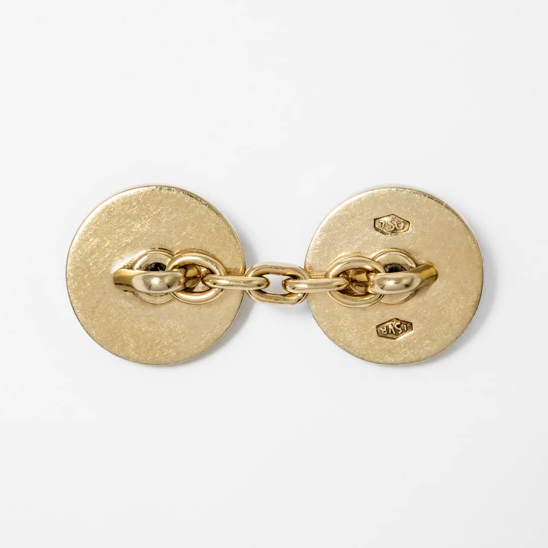 Luvumセット Lapis Lazuli & Diamond Cufflink and 3 Piece Stud Set (Yellow
