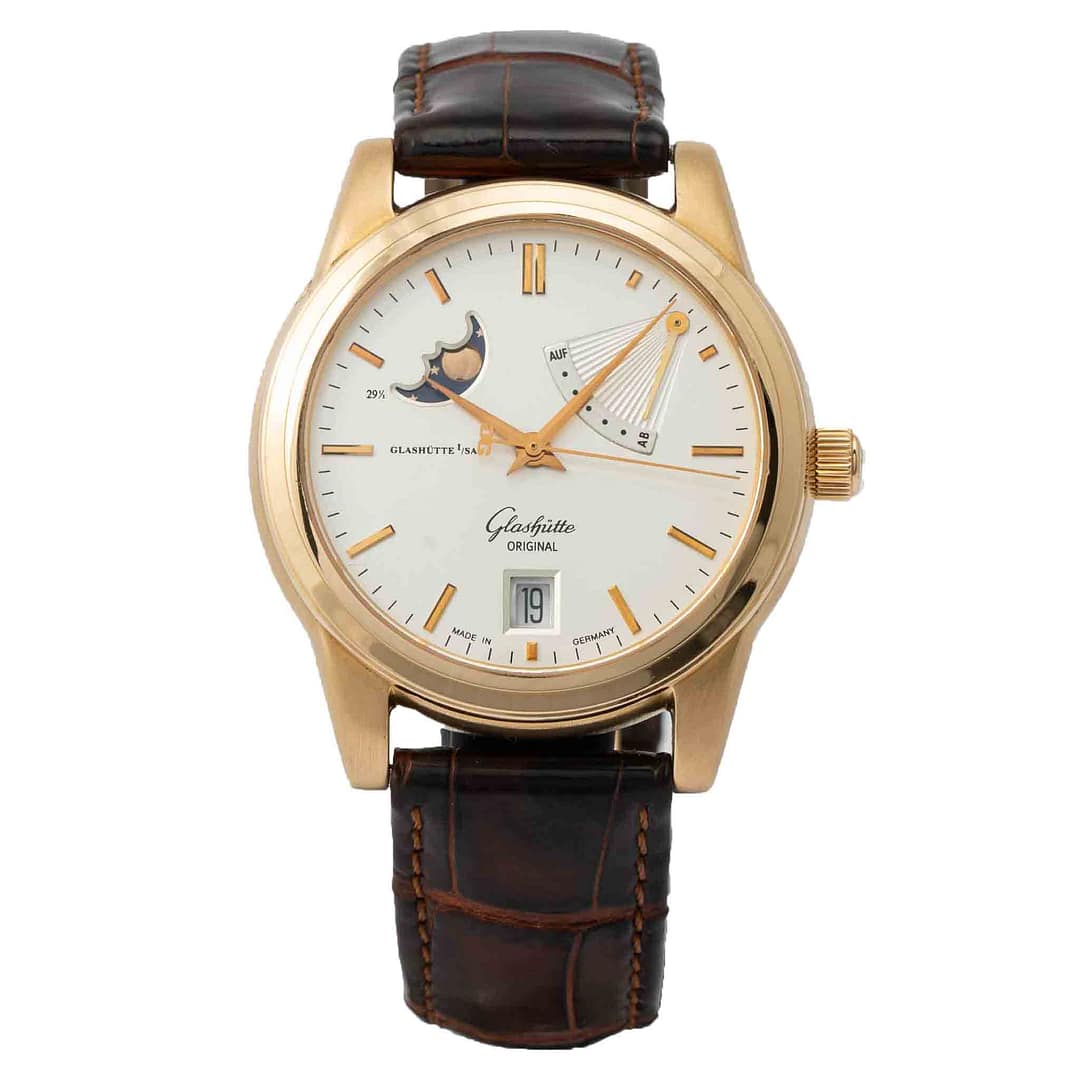 Glashütte Original Senator Moon Phase Power Reserve Yellow Gold