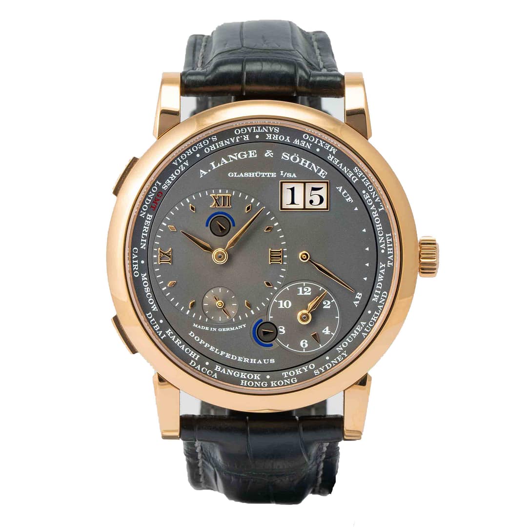 美良品 ほぼ新古品 LANGE ラング ZA+ A. Lange & Sohne Lange 1 Timezone Anthracite Dial Rose Gold 41.9mm