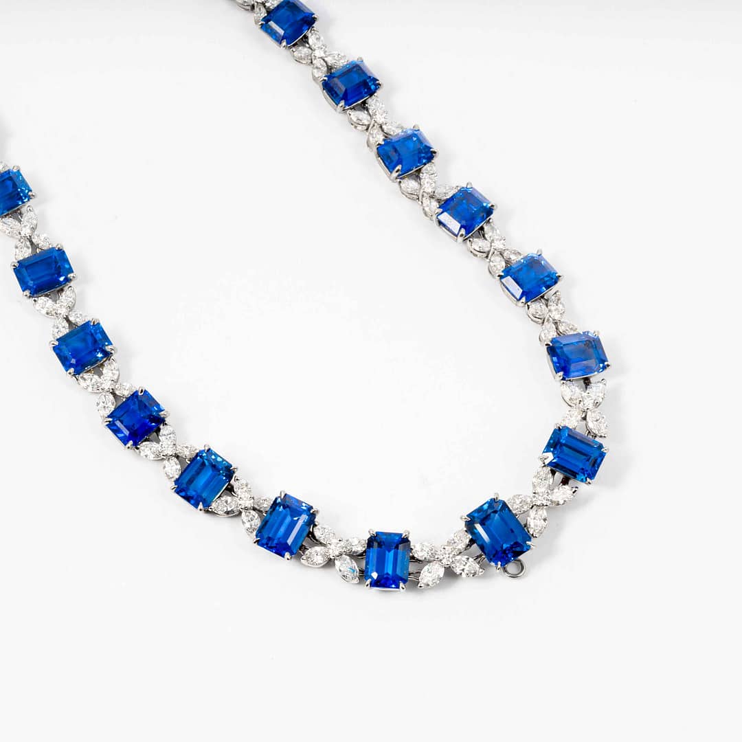 85.21 carat Oscar Heyman Ceylon Sapphire & Diamond Choker