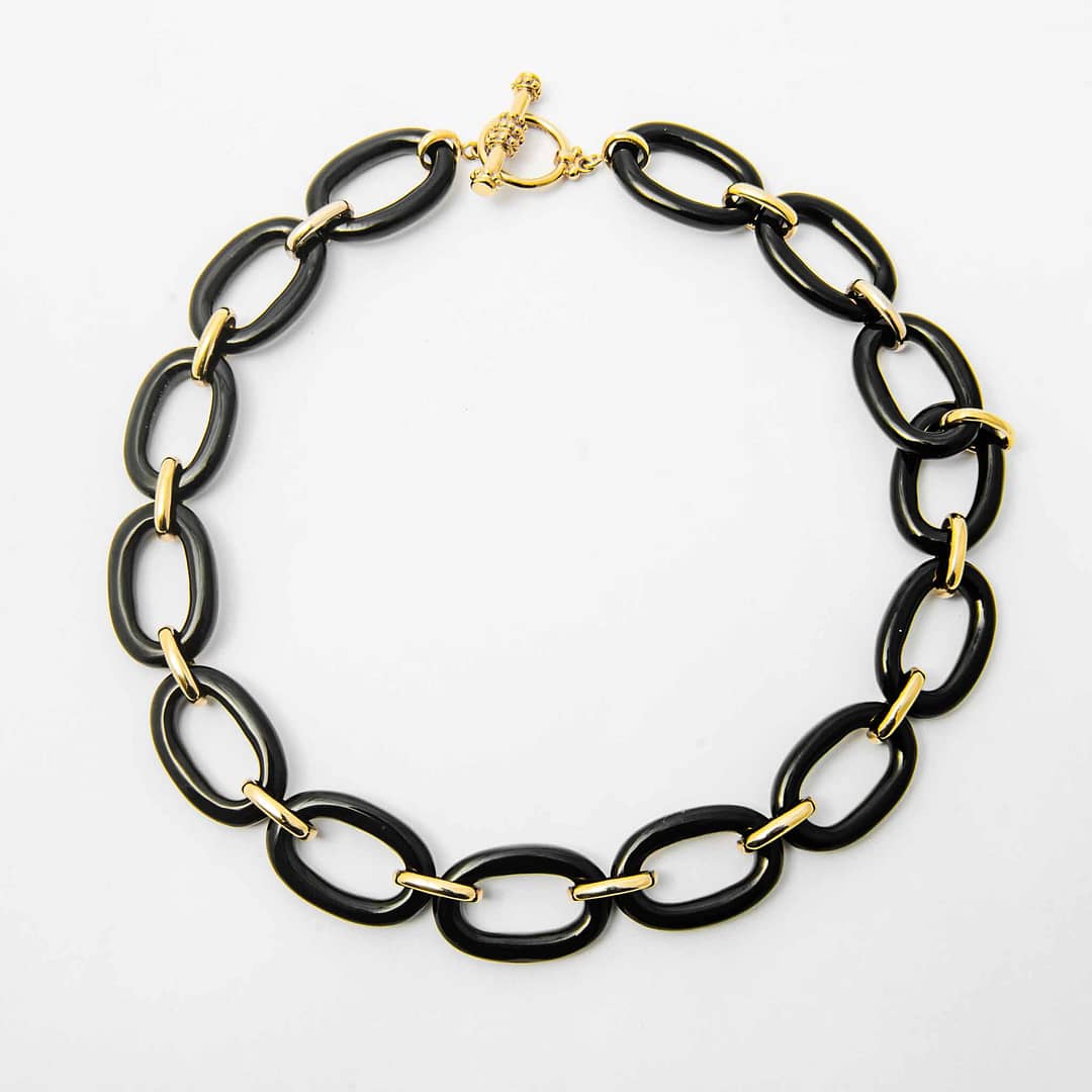 ブレスレット LESS IS MORE onyx necklace 10mm Black Onyx Necklace 10MM and 4MM Beads. Sterling Silver