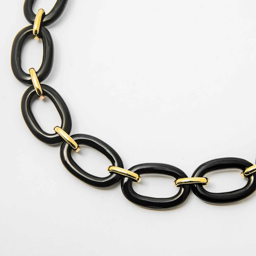 ブレスレット LESS IS MORE oval onyx necklace Minimalist 14k Solid Gold Bezel Set Black Onyx Pendant