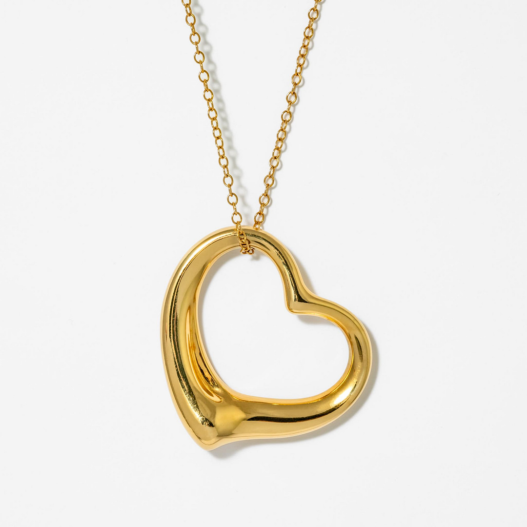【Old Tiffany】open heart necklace Tiffany & Co Vintage 18 Karat Open Heart Pendant (Yellow