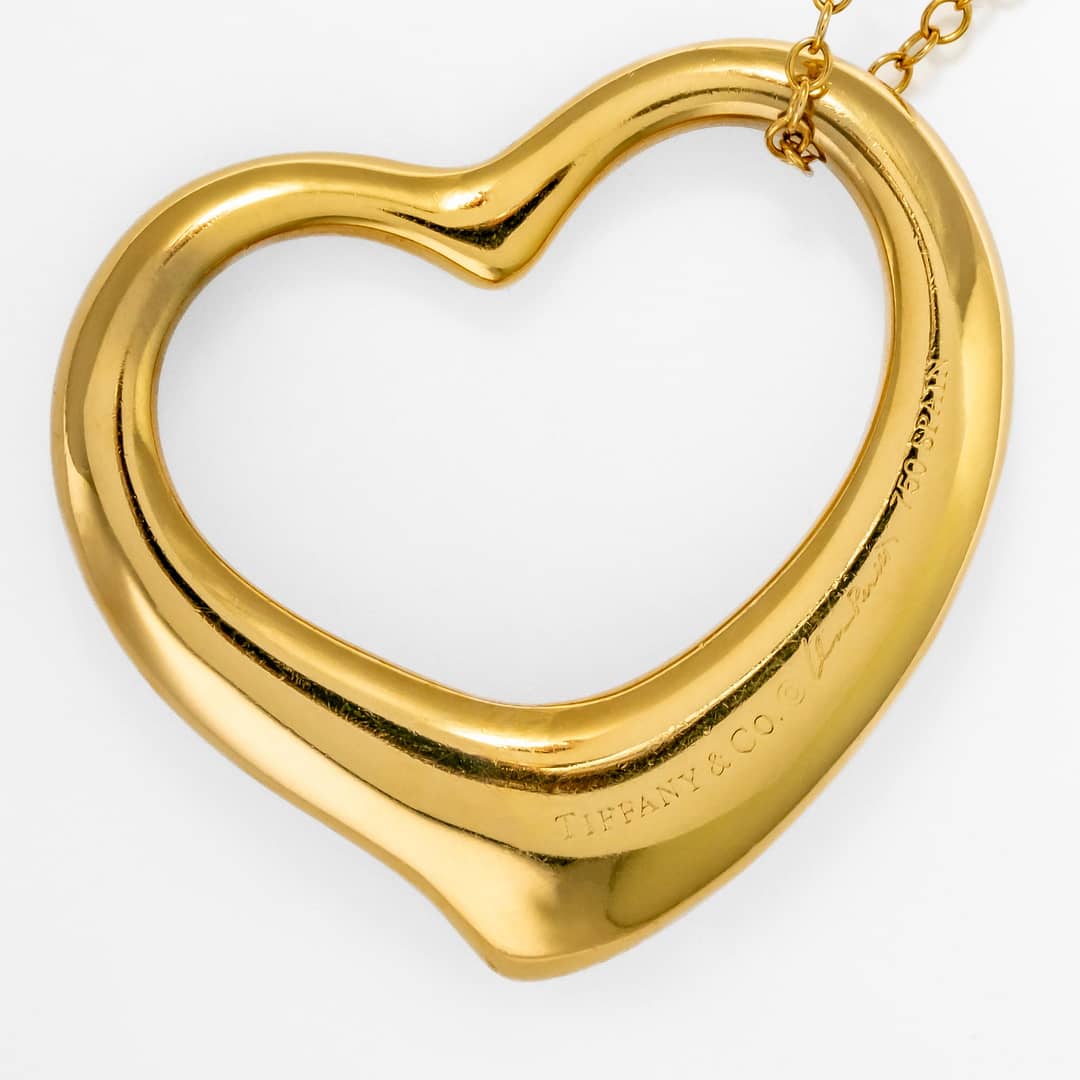 Tiffany & Co Vintage 18 Karat Open Heart Pendant (Yellow