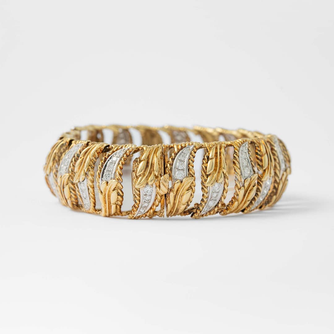 Diamond & Yellow Gold Flexible Link Bracelet — Shreve, Crump & Low
