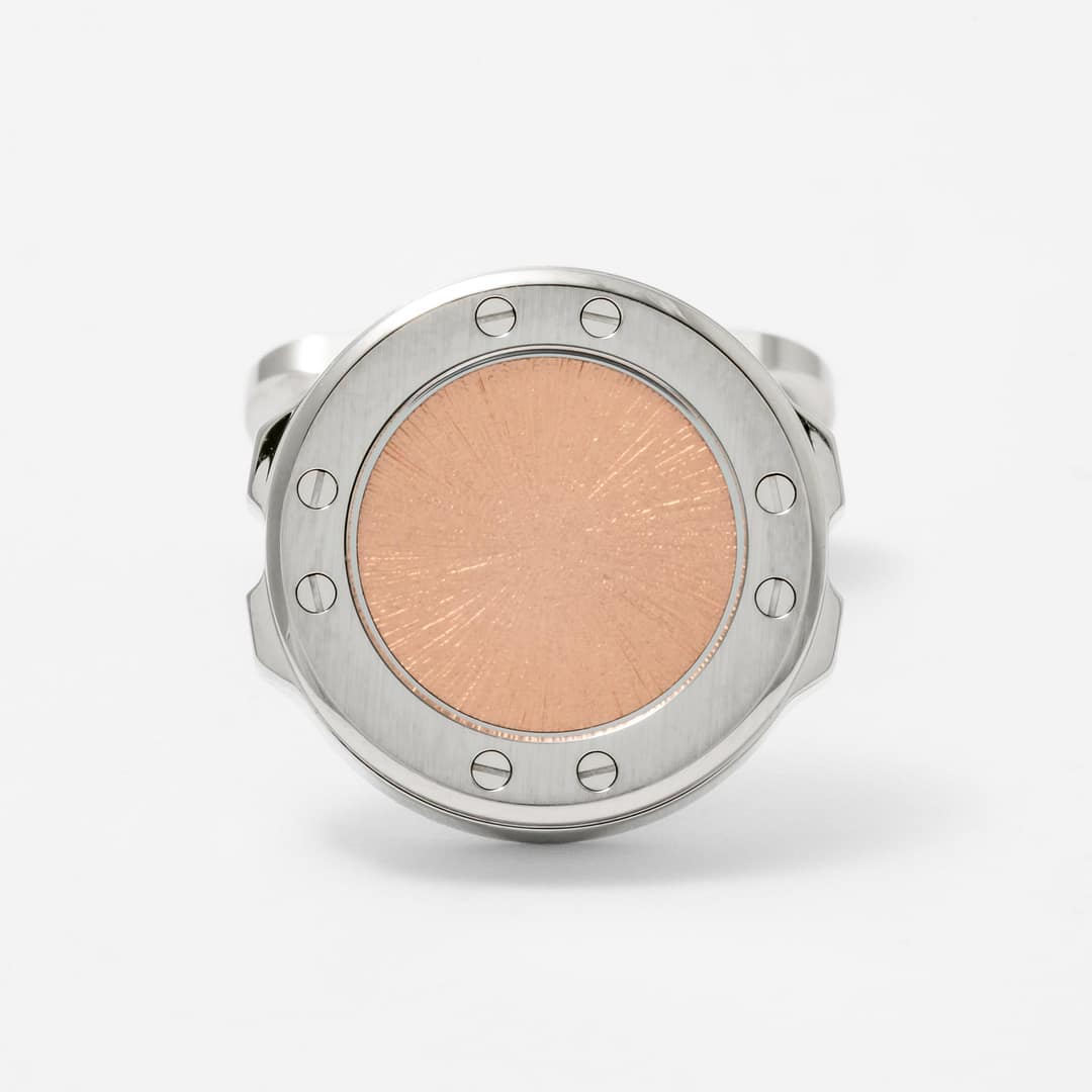 Chopard Alpine Eagle Stainless Steel Salmon Pink Inlay Cufflinks