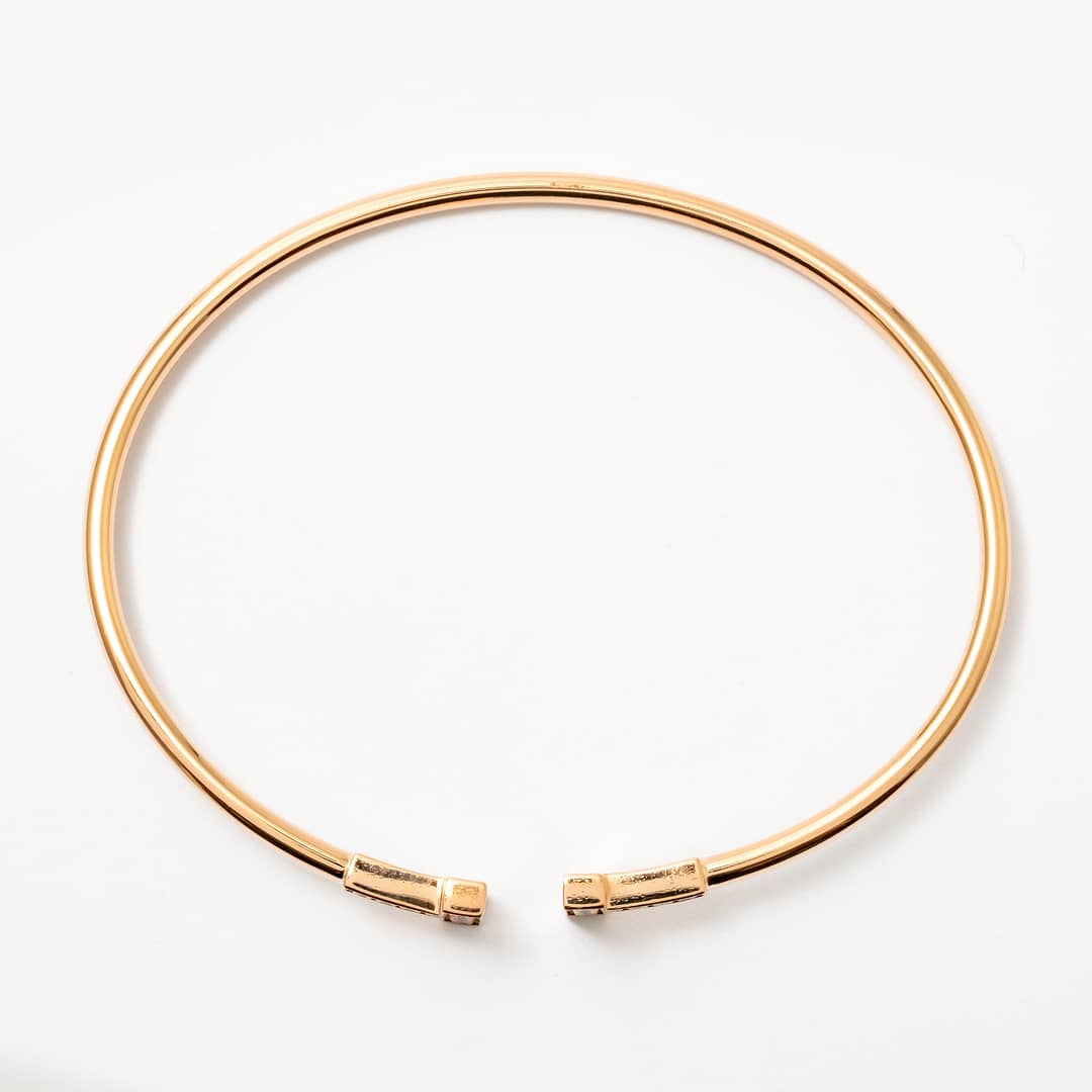 Tiffany & Co 18 Karat T Diamond Wire Cuff Bracelet (Rose