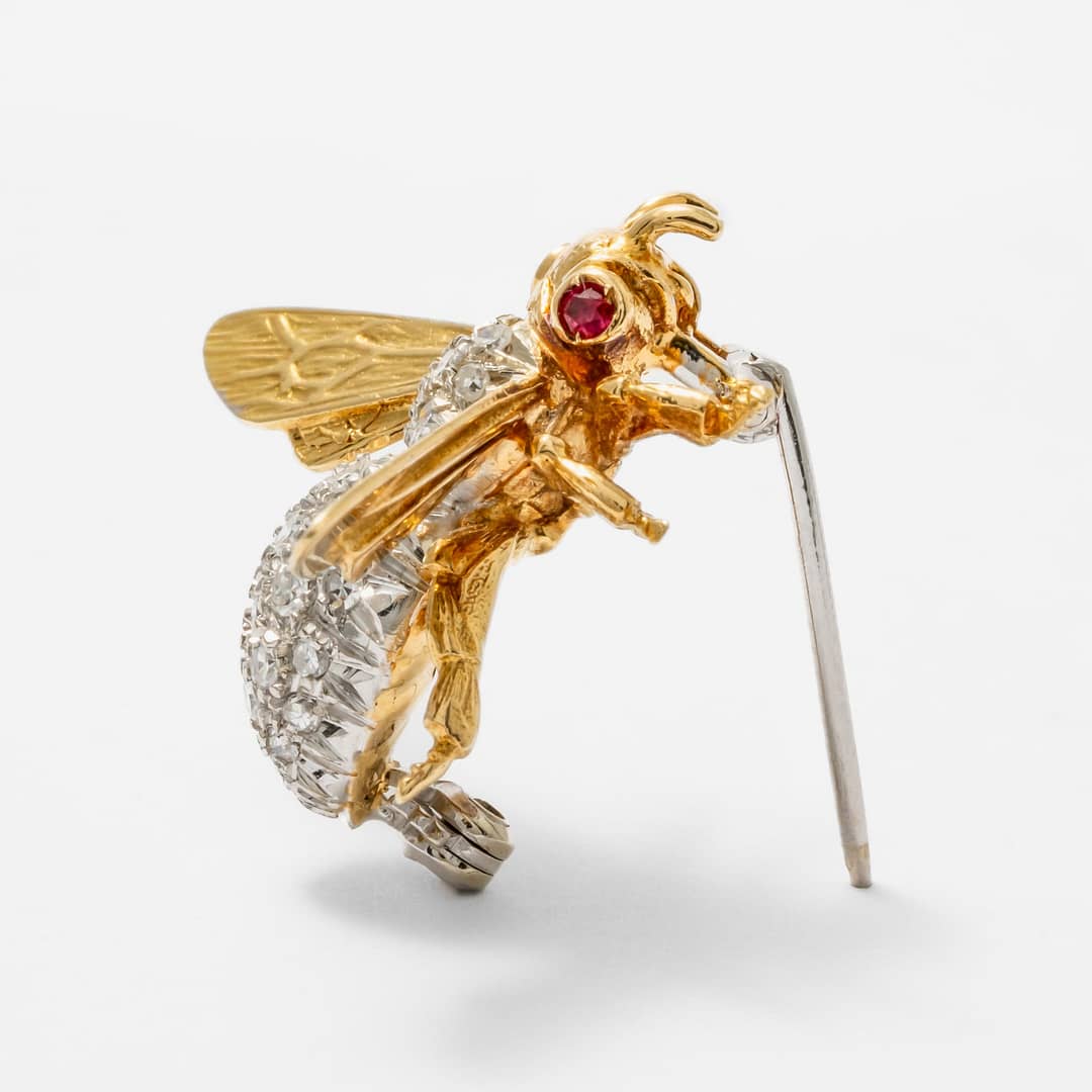 0.68 Carat Diamond Bee Pin (Two Tone) — Shreve, Crump & Low