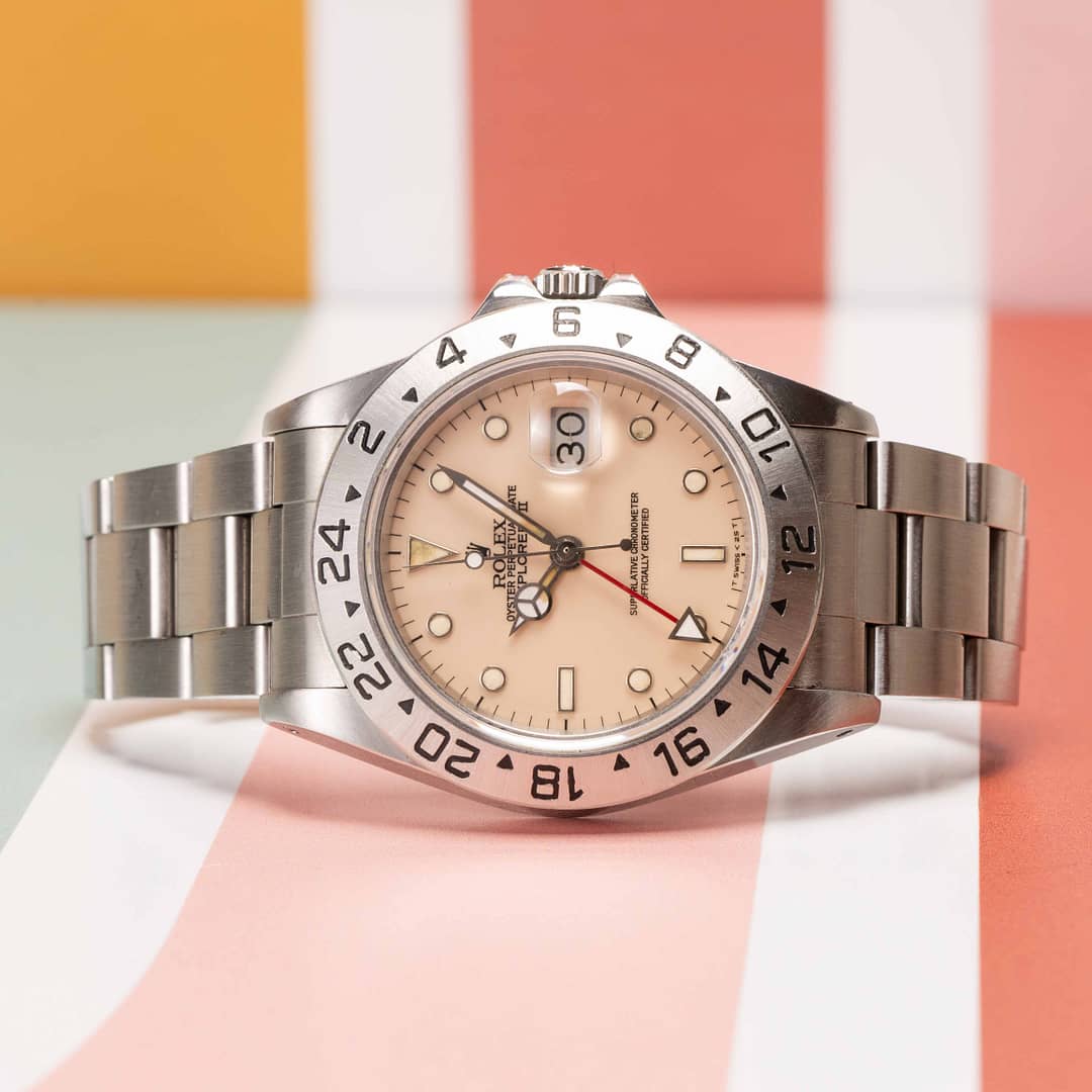 RP Rolex Explorer II Transitional Cream Rail Dial Stainless