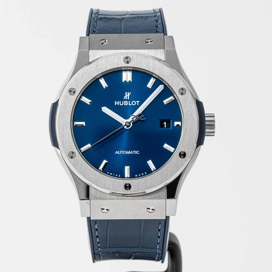 Preowned Hublot Classic Fusion Blue Dial Titanium 42mm (542.NX