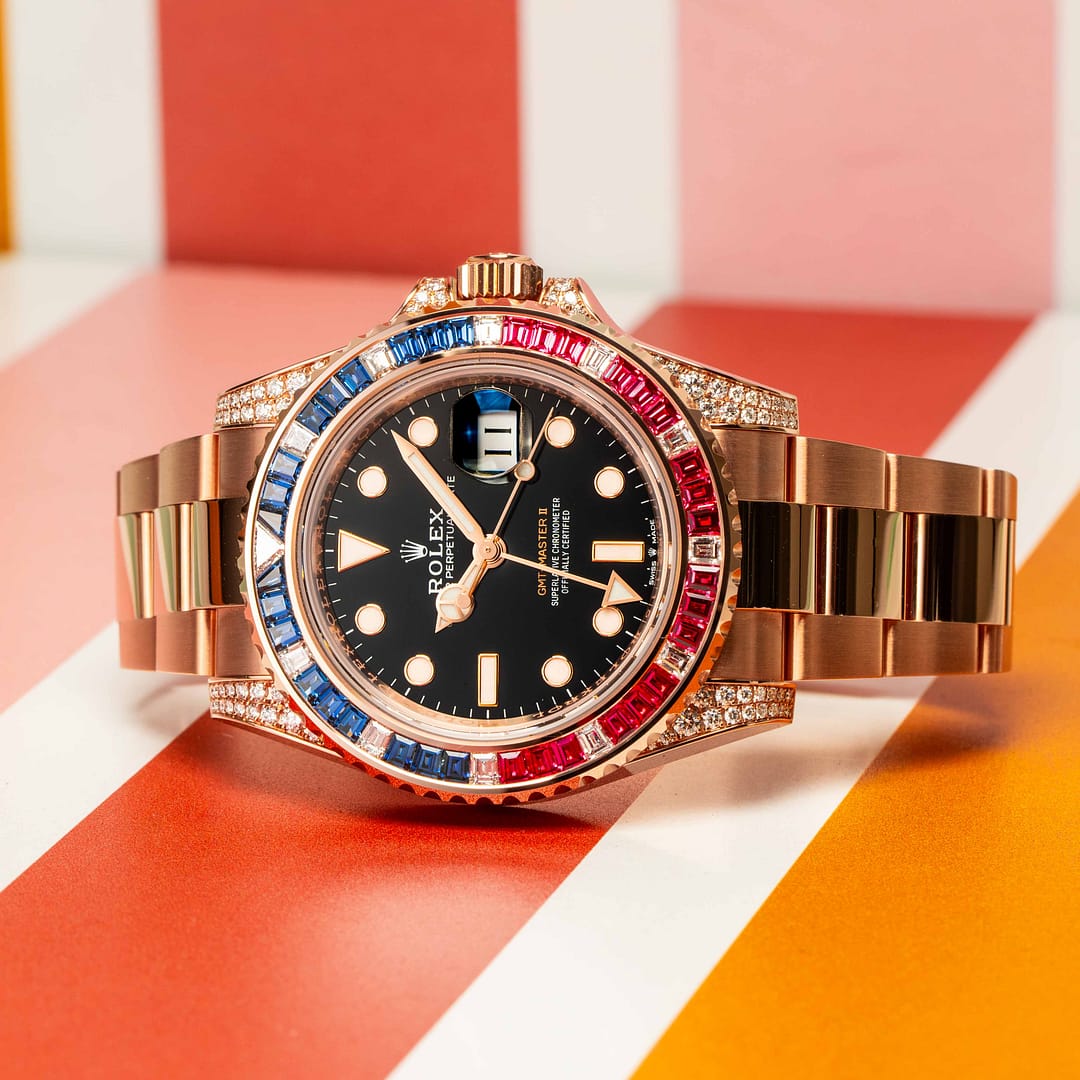 Rolex Pepsi Rolex Saru Rose Gold Rolex GMT-Master II For For Sale