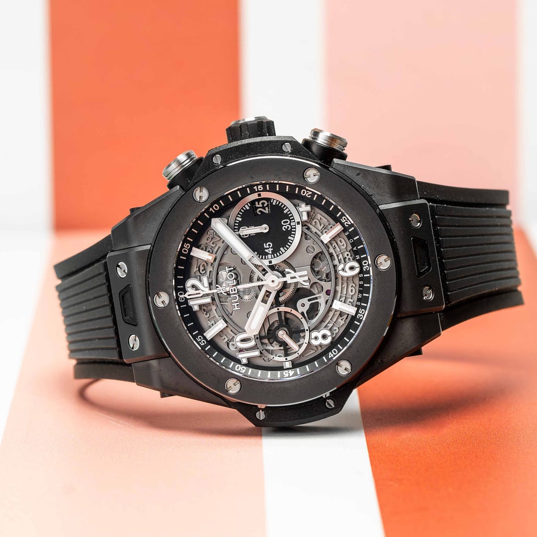 Hermh ブラックメタル　BLACKL Pre-owned Hublot Big Bang Black Magic Unico Matte Black Ceramic