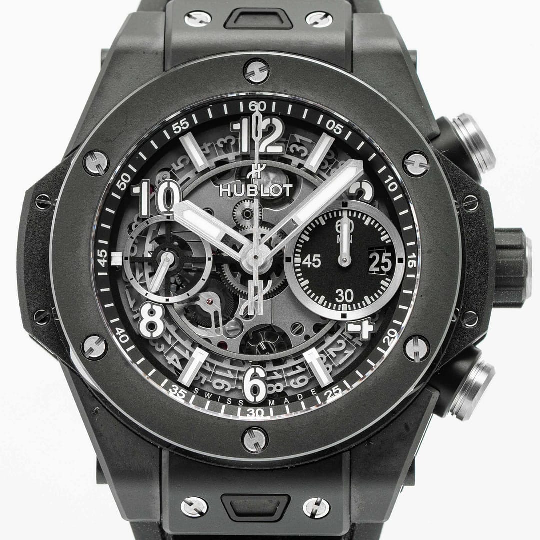 ブルドッグ　1001 Pre-owned Hublot Big Bang Black Magic Unico Matte Black Ceramic