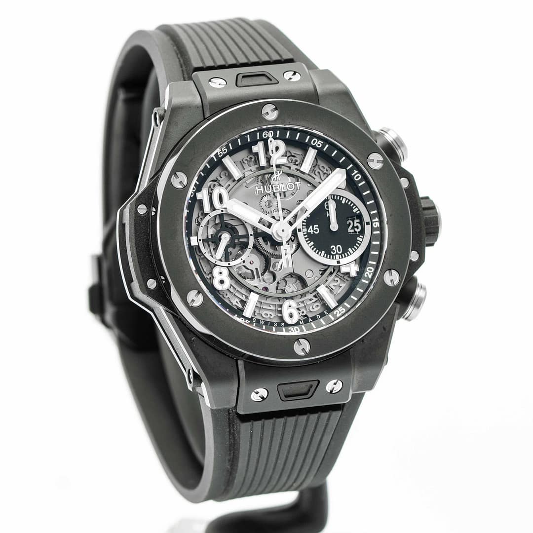Pre-owned Hublot Big Bang Black Magic Unico Matte Black Ceramic
