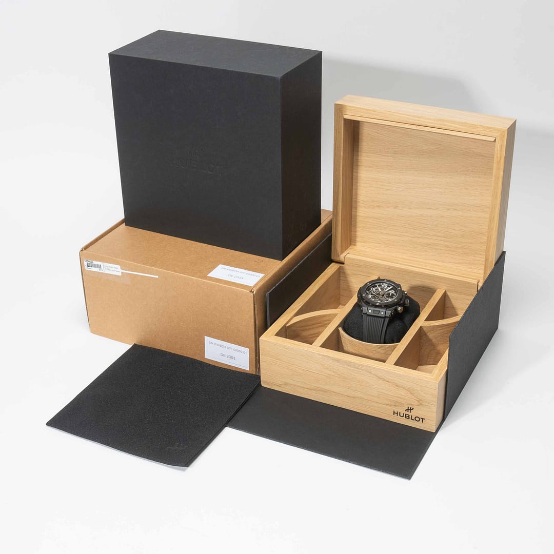 Pre-owned Hublot Big Bang Black Magic Unico Matte Black Ceramic