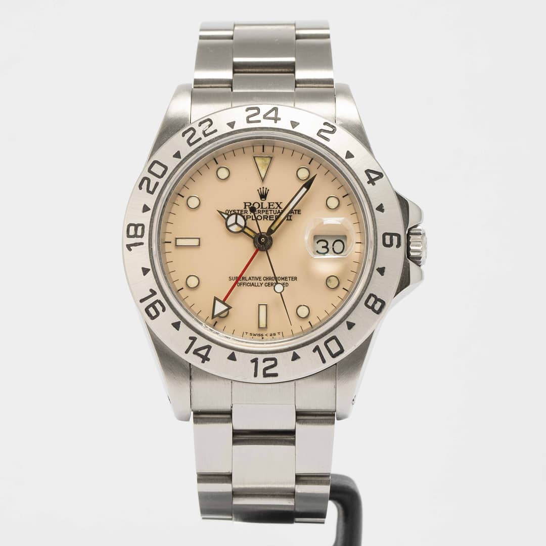 RP Rolex Explorer II Transitional Cream Rail Dial Stainless