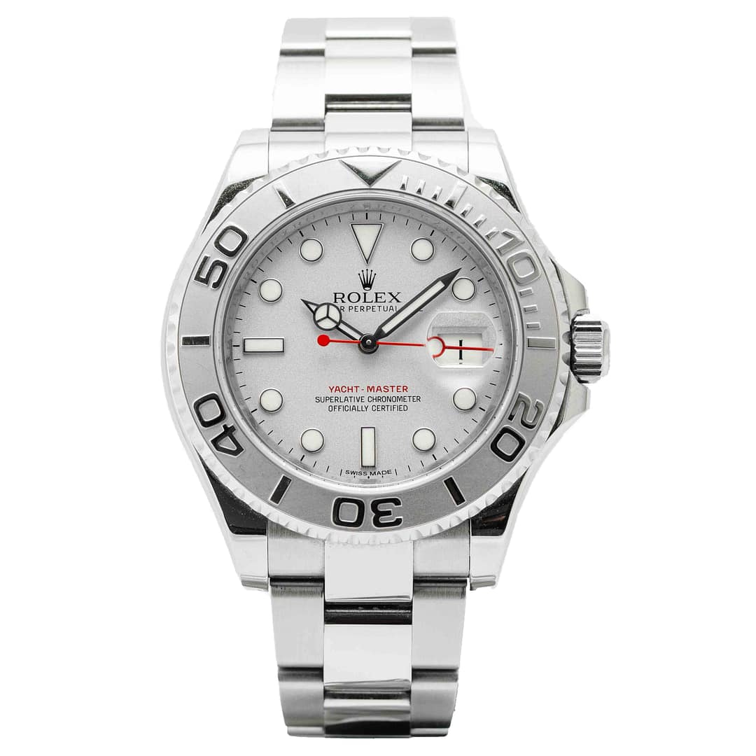 しろ Rolex Yacht-Master 40 Silver Dial Stainless Steel Platinum Bezel