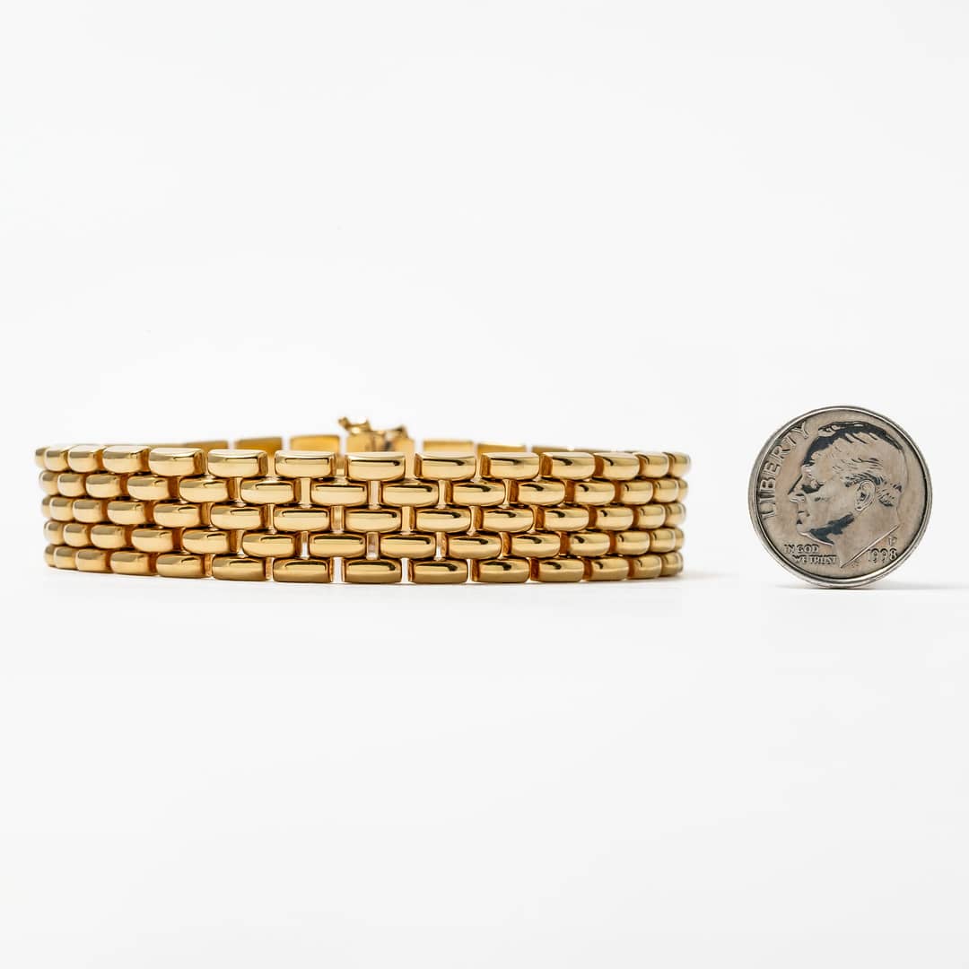 14 Karat Panther Link Bracelet (Yellow Gold) — Shreve, Crump