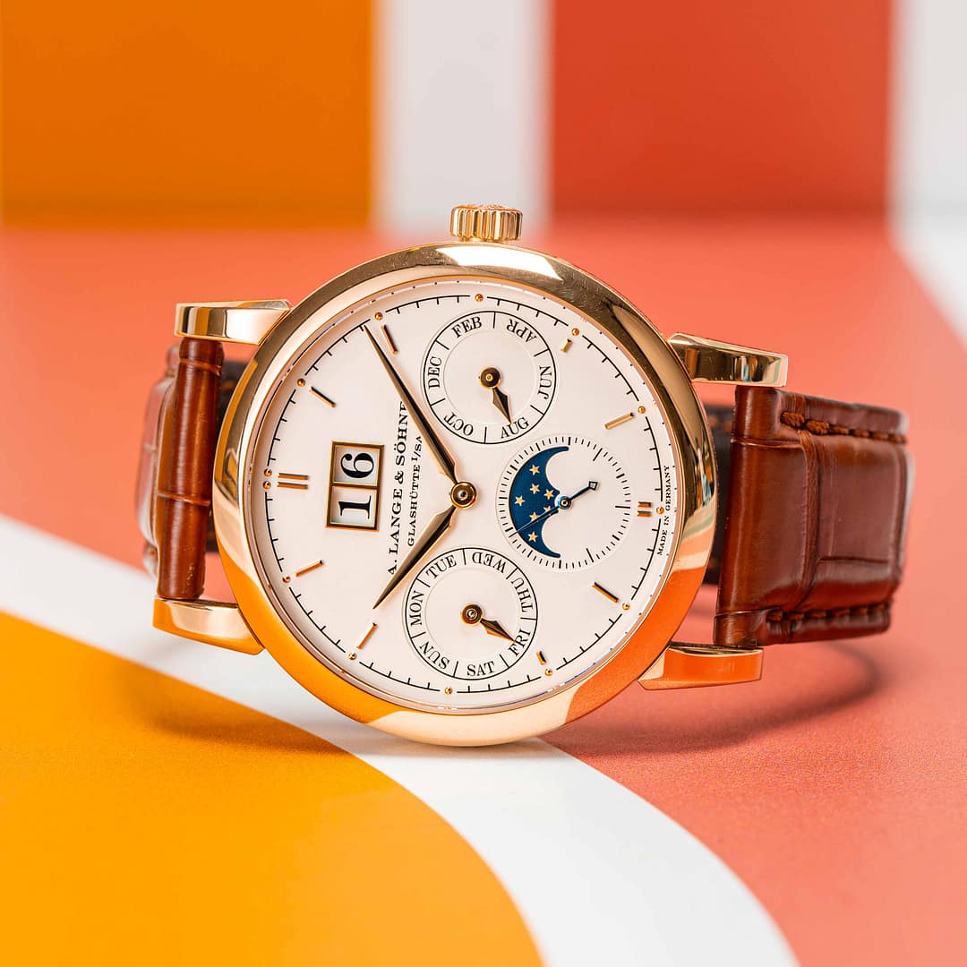A. Lange & Söhne Saxonia Annual Calendar Moon Phase Rose Gold 38.5