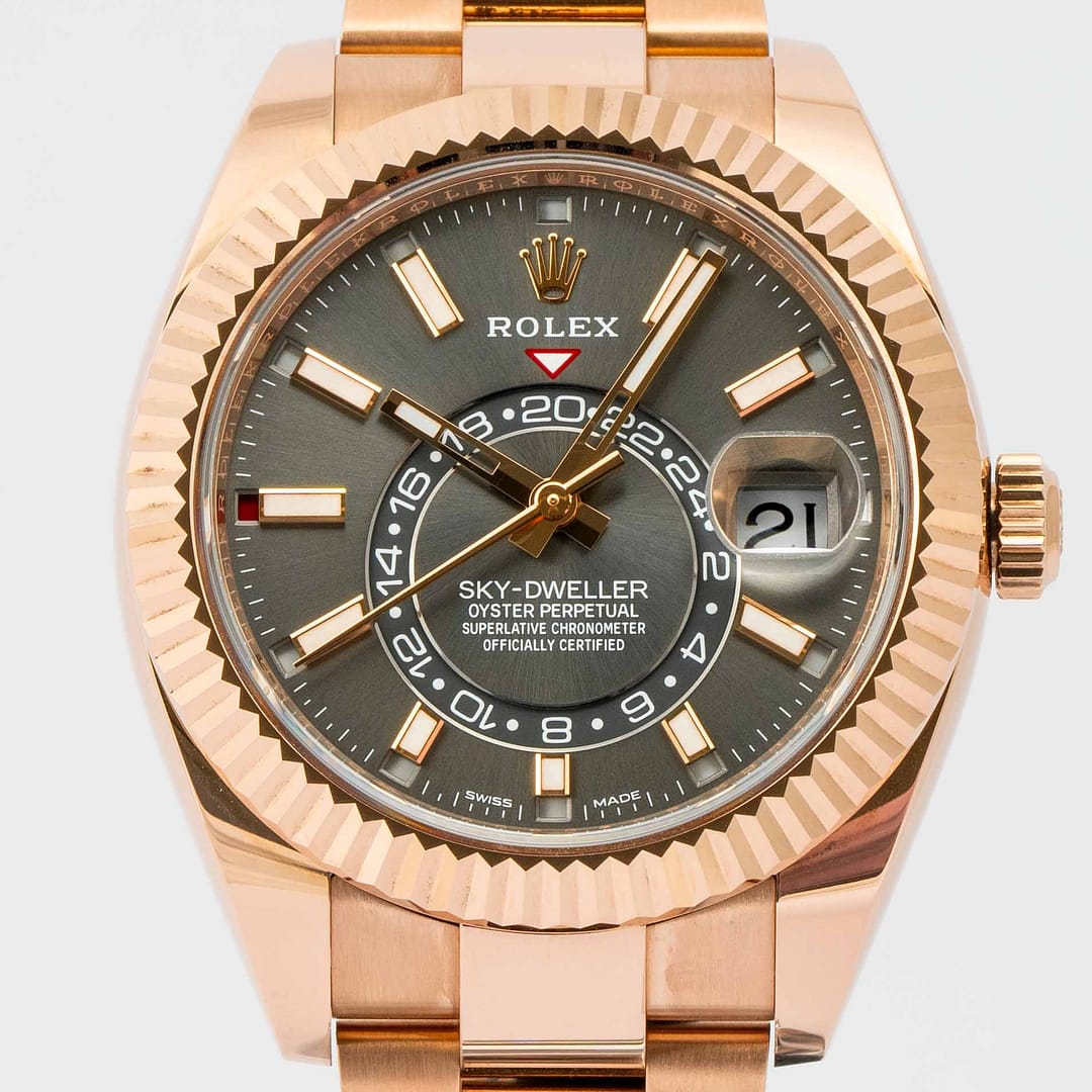 Rolex Sky-Dweller Rhodium Dial Rose Gold 42mm (326935) — Shreve