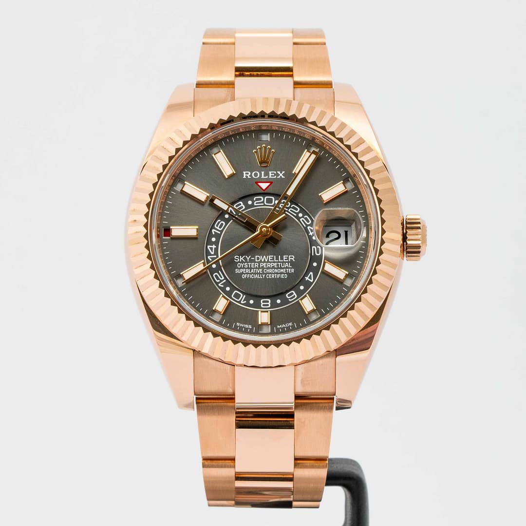Rolex Sky-Dweller Rhodium Dial Rose Gold 42mm (326935) — Shreve