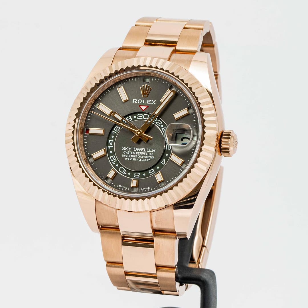 Rolex Sky-Dweller Rhodium Dial Rose Gold 42mm (326935) — Shreve