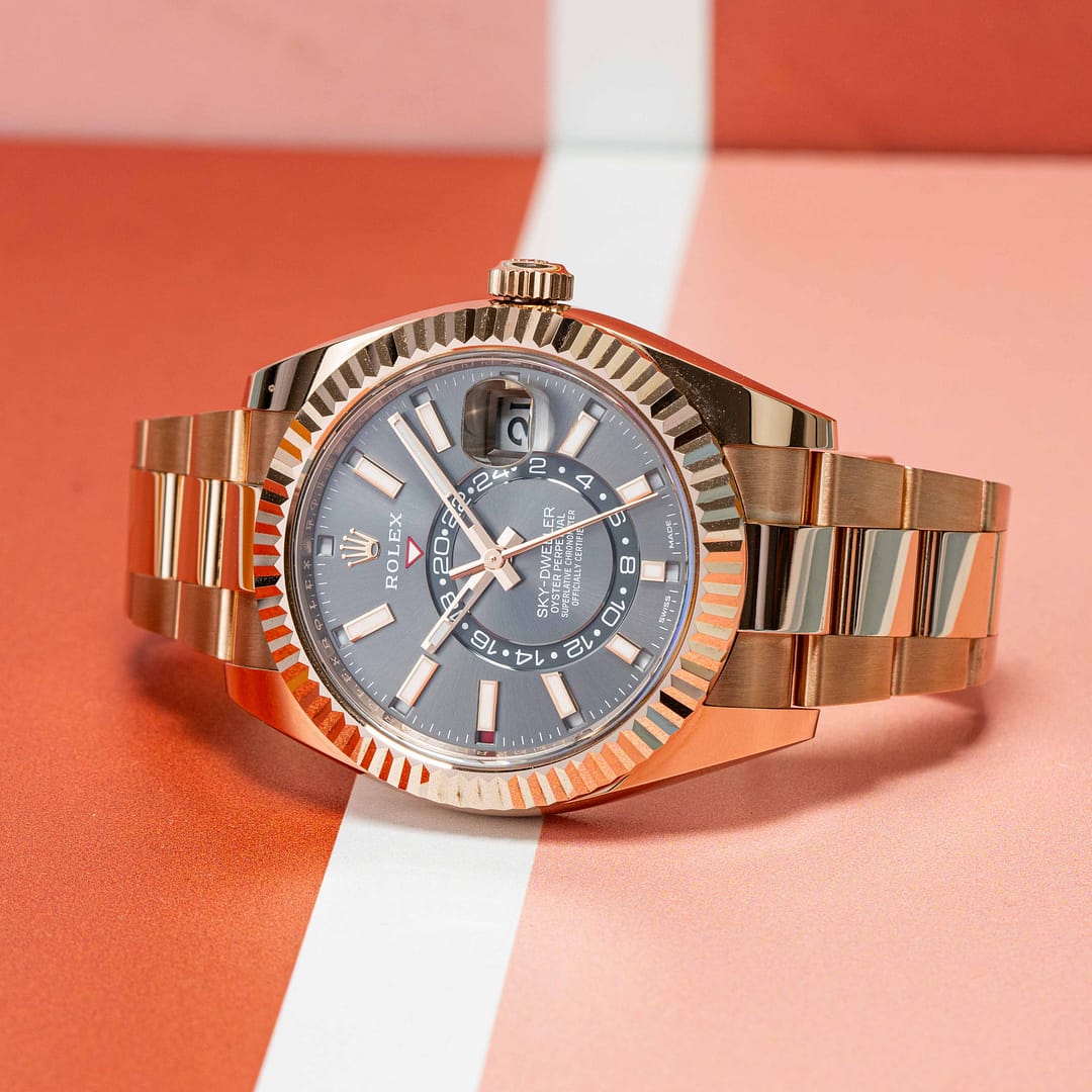 Rolex Sky-Dweller Rhodium Dial Rose Gold 42mm (326935) — Shreve