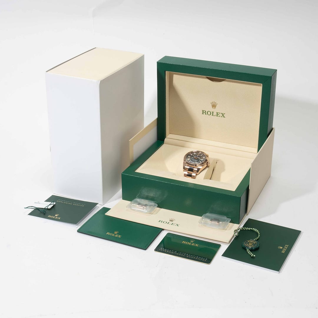 Rolex Sky-Dweller Rhodium Dial Rose Gold 42mm (326935) — Shreve