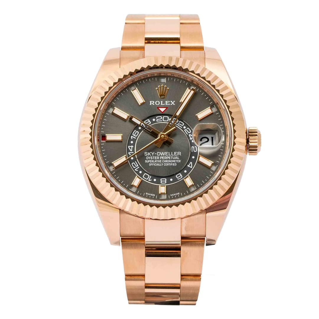 Rolex Sky-Dweller Rhodium Dial Rose Gold 42mm (326935) — Shreve