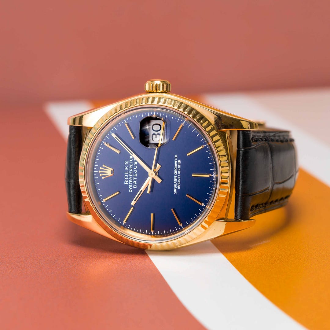 Rolex Vintage 1979 Datejust Blue Dial Yellow Gold 36mm (16018