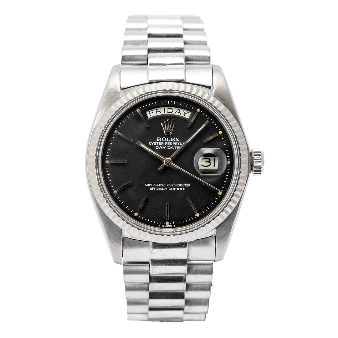 Rolex Vintage 1978 Day-Date Matte Black Dial White Gold 36mm (1803