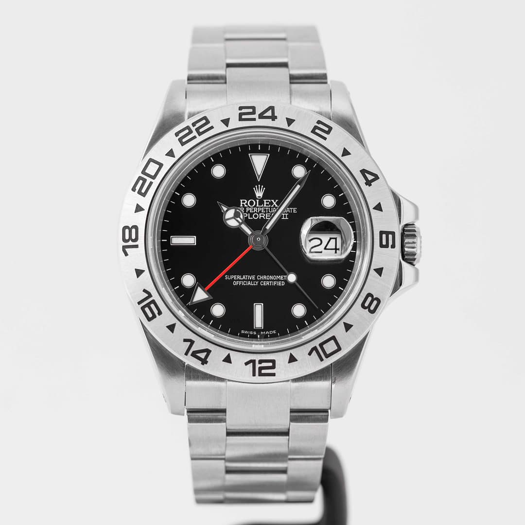 Rolex Explorer II Black Dial Stainless Steel 40mm (16550) — Shreve
