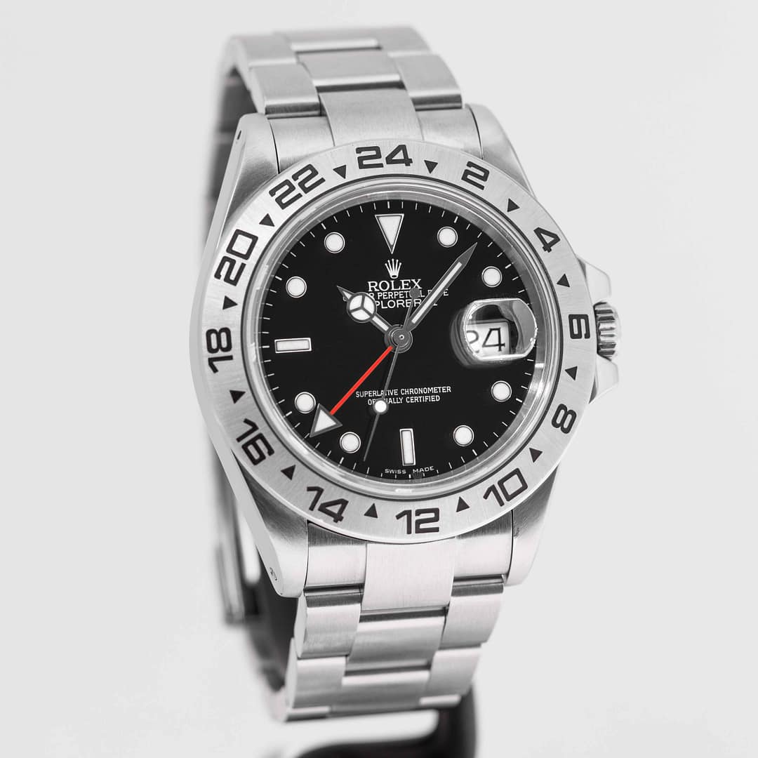 Rolex Explorer II Black Dial Stainless Steel 40mm (16550) — Shreve