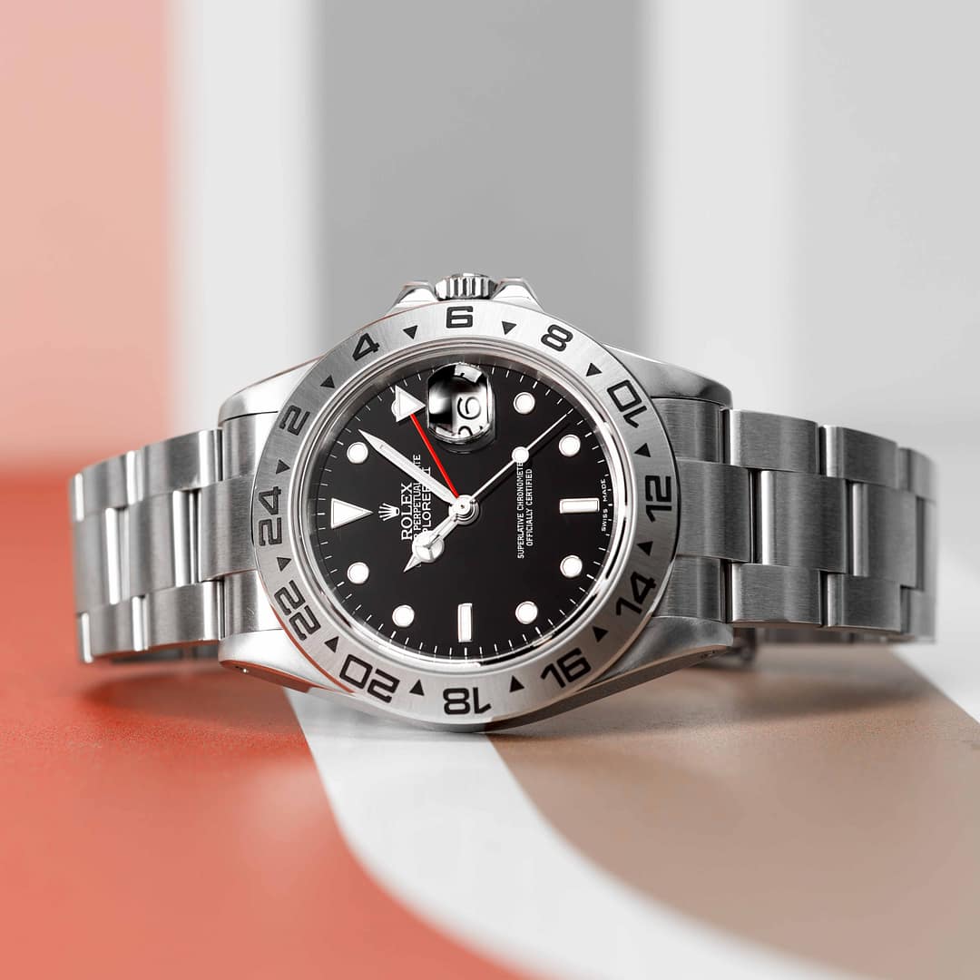 Rolex Explorer II Black Dial Stainless Steel 40mm (16550) — Shreve