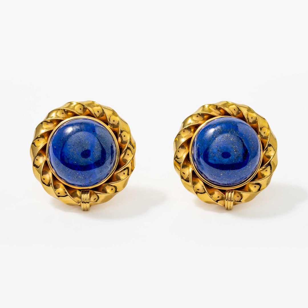 18 Karat Lapis Lazuli Earrings (Yellow Gold) — Shreve, Crump Low