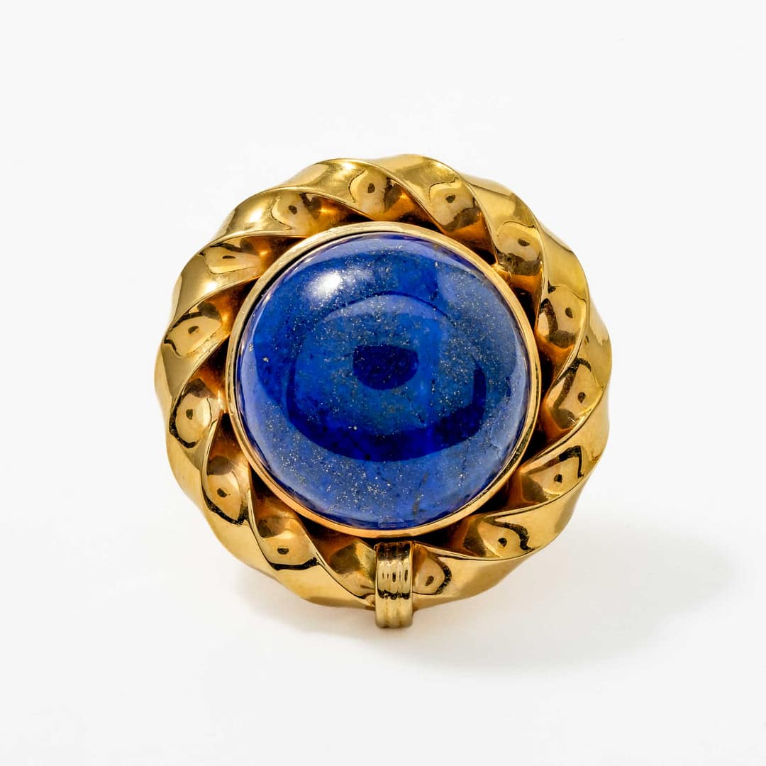 ☆ラピスラズリ ロザリオ☆ ~Lapis Lazuli~ Gold ver. Vintage Lapis Lazuli and 18k Gold Ring